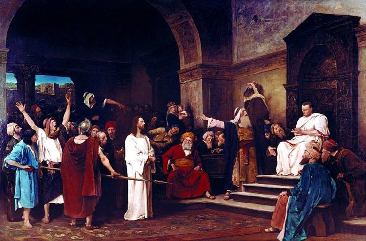 Mihaly Munkacsy Christ in front of Pilate jezus przed pilatem china oil painting image